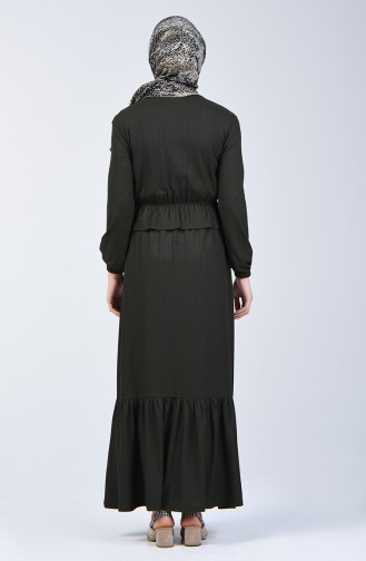  Elastic waist  Dress 0215-01 Dark Green 0215-01