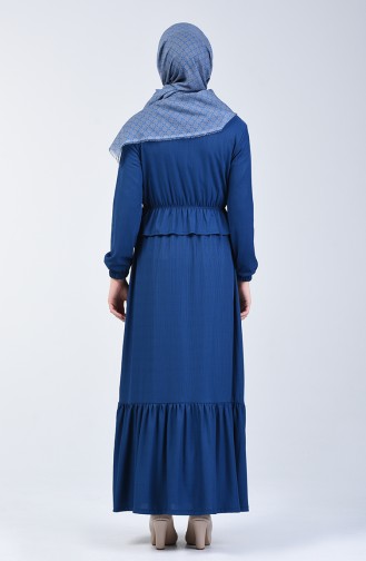 Kleid mit elastische Taille 0215-05 Indigo 0215-05