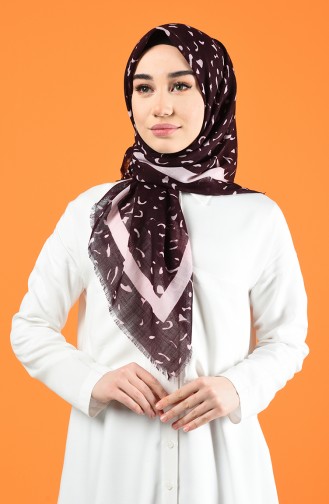 Patterned Flamed Scarf 901597-02 Damson 901597-02