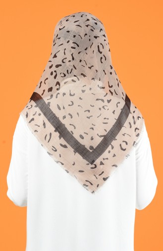 Patterned Flamed Scarf 901597-03 Beige 901597-03