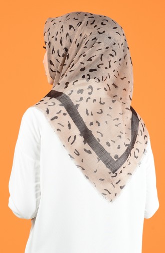 Patterned Flamed Scarf 901597-03 Beige 901597-03