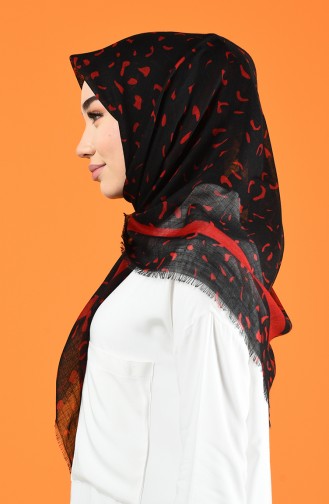 Patterned Flamed Scarf 901597-14 Black Red 901597-14