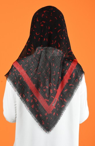 Patterned Flamed Scarf 901597-14 Black Red 901597-14