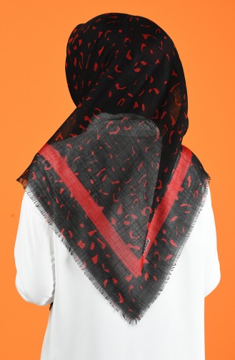 Patterned Flamed Scarf 901597-14 Black Red 901597-14