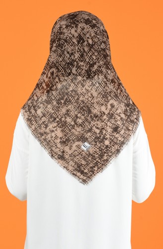 Patterned Flamed Scarf 901599-14 Milk Coffee 901599-14