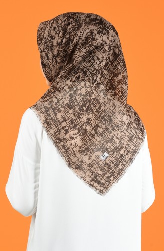 Patterned Flamed Scarf 901599-14 Milk Coffee 901599-14