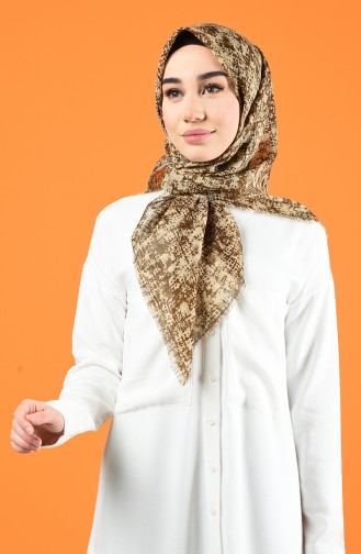 Patterned Flamed Scarf 901599-17 Beige 901599-17