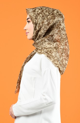 Patterned Flamed Scarf 901599-17 Beige 901599-17