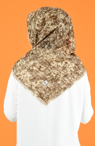 Patterned Flamed Scarf 901599-17 Beige 901599-17