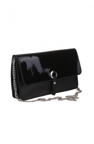 Women´s Cross Shoulder Bag M389-02 Black Patent Leather 389-02