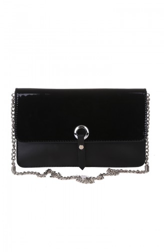 Women´s Cross Shoulder Bag M389-02 Black Patent Leather 389-02