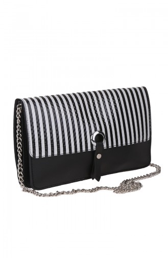 Women´s Cross Shoulder Bag M389-03 Black White 389-03