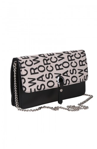 Women´s Cross Shoulder Bag M389-21 Black Cream 389-21