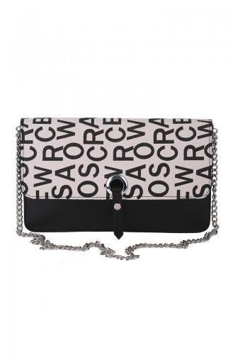 Women´s Cross Shoulder Bag M389-21 Black Cream 389-21