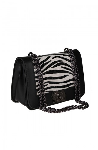 Women´s Cross Shoulder Bag M391-03 Black White 391-03