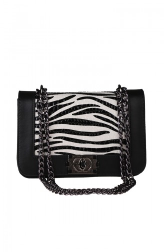 Women´s Cross Shoulder Bag M391-03 Black White 391-03