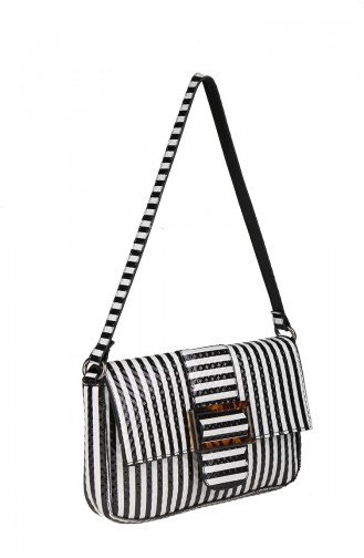 Women´s Cross Shoulder Bag M392-03 Black White 392-03