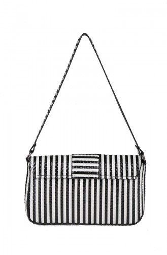 Women´s Cross Shoulder Bag M392-03 Black White 392-03