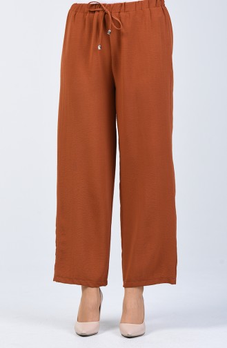 Elastic Waist Wide Leg Trouser 0121-01 Tobacco 0121-01