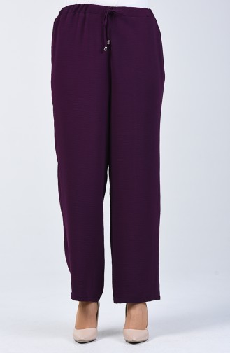 Elastic Waist Wide Leg Trouser 0121-03 Purple 0121-03