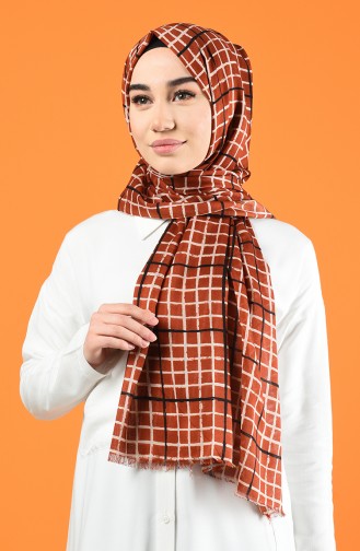 Patterned Cotton Shawl Brown Tobacco 901606-01