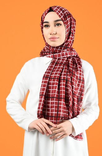 Patterned Cotton Shawl Bordeaux 901606-05