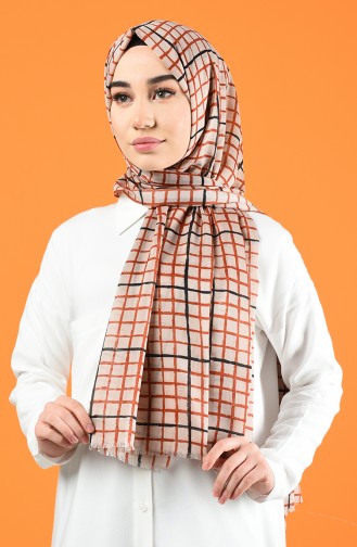 Patterned Cotton Shawl Beige 901606-06