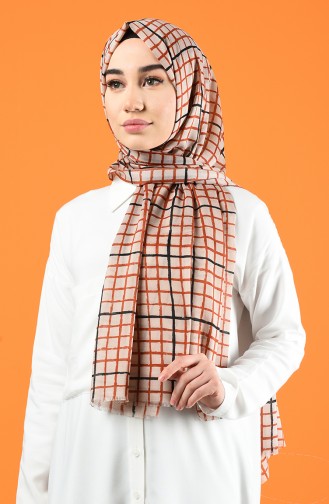 Patterned Cotton Shawl Beige 901606-06