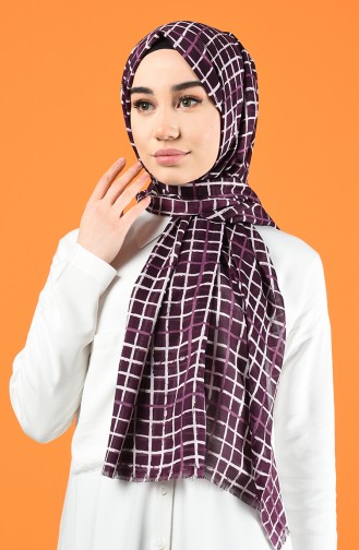 Patterned Cotton Shawl Purple 901606-08