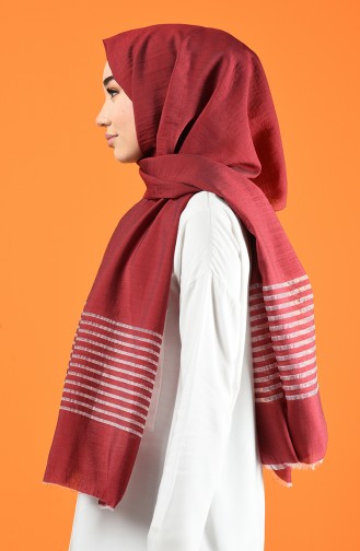 Line Pattern Cotton Shawl Bordeaux 901611-05