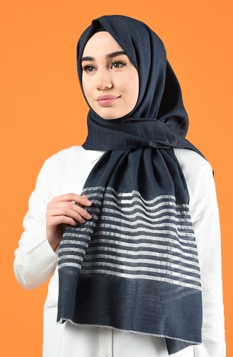 Line Pattern Cotton Shawl Smoky 901611-09