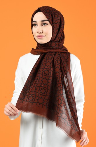 Patterned Cotton Shawl Brown Tobacco 901612-01