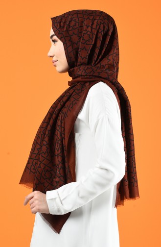 Patterned Cotton Shawl Brown Tobacco 901612-01