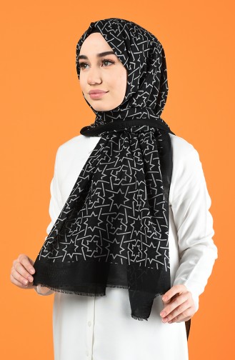 Patterned Cotton Shawl Black 901612-04