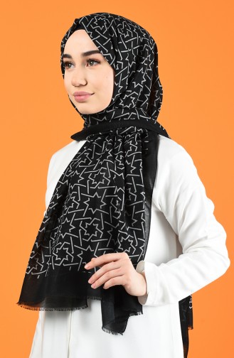 Patterned Cotton Shawl Black 901612-04