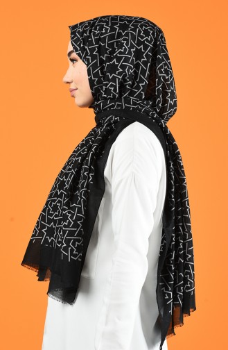 Patterned Cotton Shawl Black 901612-04