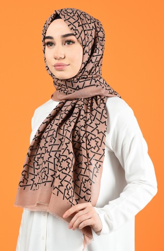 Patterned Cotton Shawl Dark Powder 901612-05