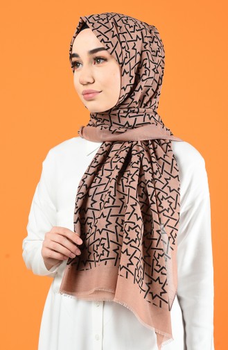 Patterned Cotton Shawl Dark Powder 901612-05