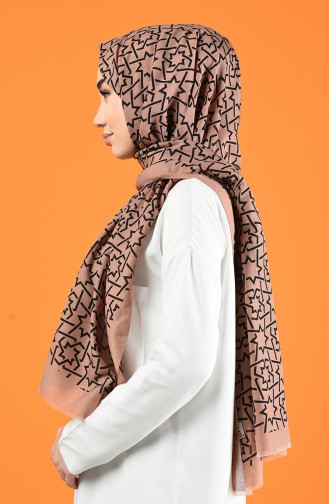 Patterned Cotton Shawl Dark Powder 901612-05