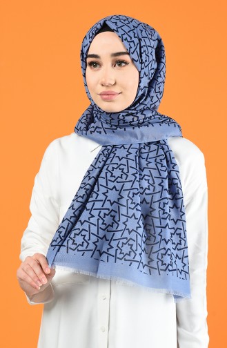 Patterned Cotton Shawl Blue 901612-11