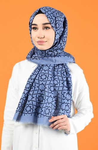 Patterned Cotton Shawl Blue 901612-11