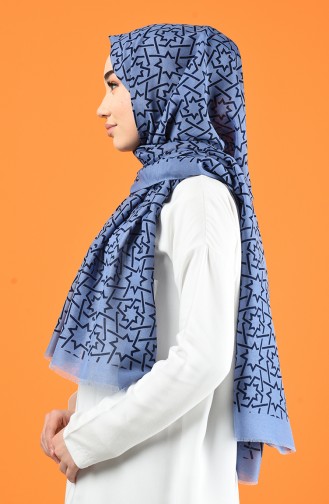 Patterned Cotton Shawl Blue 901612-11