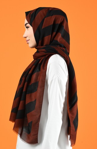 Patterned Cotton Shawl Brown Tobacco 901613-03