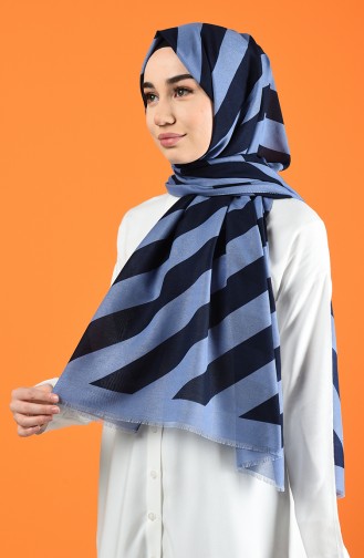 Patterned Cotton Shawl Baby Blue 901613-05