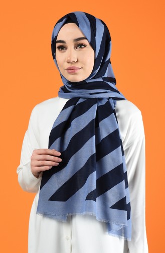 Patterned Cotton Shawl Baby Blue 901613-05