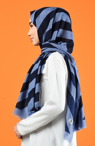 Patterned Cotton Shawl Baby Blue 901613-05