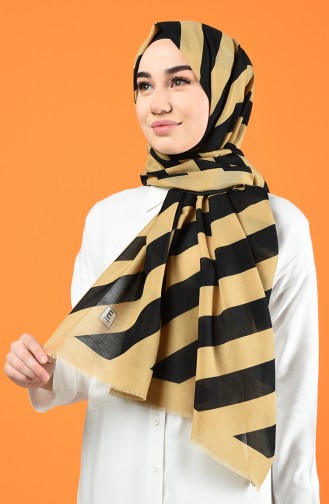 Patterned Cotton Shawl Beige 901613-07