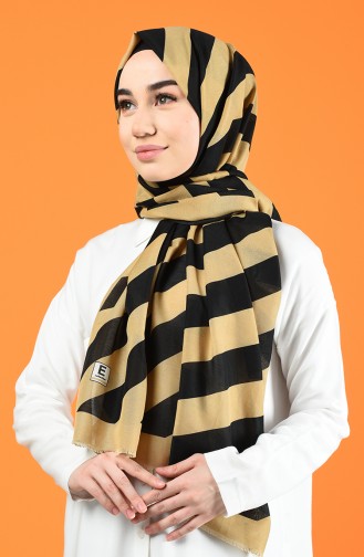 Patterned Cotton Shawl Beige 901613-07