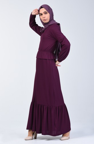 Elastic waist Dress 0215-02 Purple 0215-02