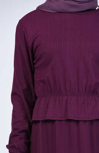 Elastic waist Dress 0215-02 Purple 0215-02